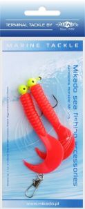 Mikado zestaw morski - pilk twist jighead rig 7.5 cm - 2x3 g (red)