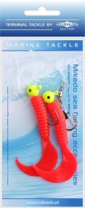 Mikado zestaw morski - pilk twist jighead rig 7.5 cm - 2x6 g (red)