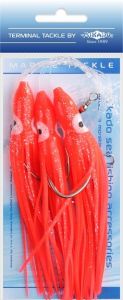 Mikado zestaw morski - octopus rig 12 cm - hak 3x7/0 (red)