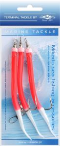 Mikado zestaw morski - gummi makk rig - hak 3x4/0 (red)