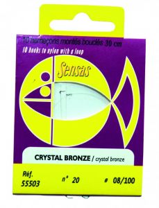 Haczyk z przyponem SENSAS HAMECON CRYSTAL BRONZE 30cm śr.18/nr.08