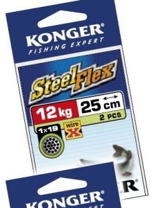 PRZYPON NA SZCZUPAKA WIRE X STEELFLEX 1x19 ZWOJÓW 25cm/12kg KONGER