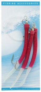 Mikado zestaw morski - gummi makk rig - hak 3x6/0 (red)