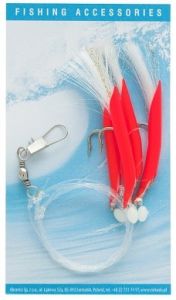 Mikado zestaw morski - hair tube rig - hak 1/0 (red/white)