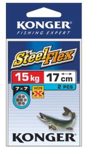 PRZYPON WIRE X STEELFLEX 7X7 28cm/15kg KONGER