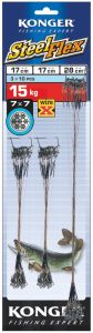 PRZYPON WIRE X STEELFLEX 7X7 TABLICA 17cm, 17cm, 28cm/15kg KONGER