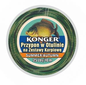 PRZYPON W OTULINIE SUMMER/AUTUMN NA ZESTAWY KARPIOWE 35Lbs/10m TEAM CARP KONGER